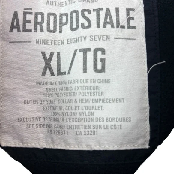 Aeropostale Y2K Men’s Fleece Jacket Zip Up Black Classic Size XL - Picture 8 of 9